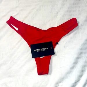 Pretty Little Thing Red Thong Bikini Bottom